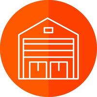 Warehouse Line Red Circle Icon vector