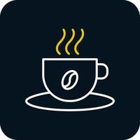 Coffee Cup Line Red Circle Icon vector