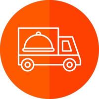 Food Delivery Line Red Circle Icon vector