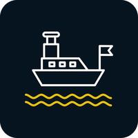 Ferry Line Red Circle Icon vector