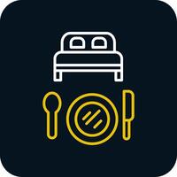 Bed And Breakfast Line Red Circle Icon vector