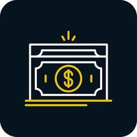 Money Line Red Circle Icon vector