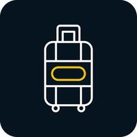Suitcase Line Red Circle Icon vector