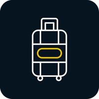 Suitcase Line Red Circle Icon vector