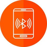 Bluetooth Line Red Circle Icon vector