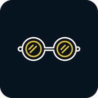 Eyeglasses Line Red Circle Icon vector