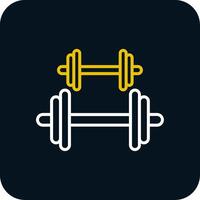 Dumbbell Line Red Circle Icon vector