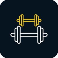 Dumbbell Line Red Circle Icon vector