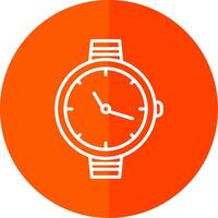 Watch Line Red Circle Icon vector