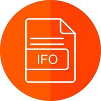 IFO File Format Line Red Circle Icon vector