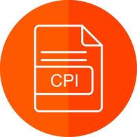 CPI File Format Line Red Circle Icon vector