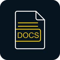 DOCS File Format Line Red Circle Icon vector