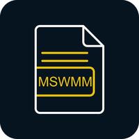 MSWMM File Format Line Red Circle Icon vector
