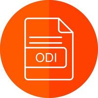 ODI File Format Line Red Circle Icon vector
