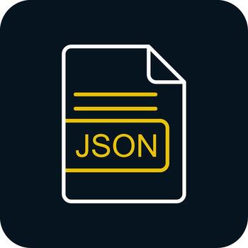 JSON File Format Line Red Circle Icon vector