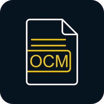OCM File Format Line Red Circle Icon vector