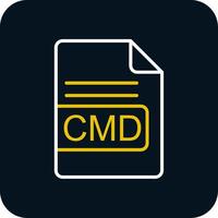 CMD File Format Line Red Circle Icon vector
