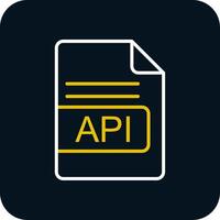 API File Format Line Red Circle Icon vector