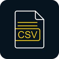 CSV File Format Line Red Circle Icon vector