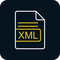 XML File Format Line Red Circle Icon vector