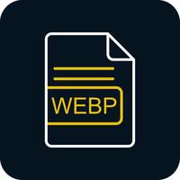 webp archivo formato línea rojo circulo icono vector