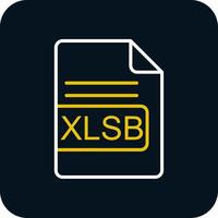 XLSB File Format Line Red Circle Icon vector