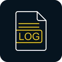 LOG File Format Line Red Circle Icon vector