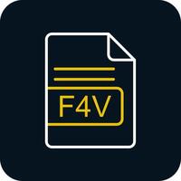 F4V File Format Line Red Circle Icon vector