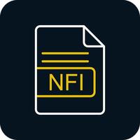 NFI File Format Line Red Circle Icon vector