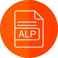 ALP File Format Line Red Circle Icon vector