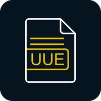 UUE File Format Line Red Circle Icon vector