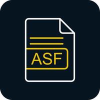 ASF File Format Line Red Circle Icon vector
