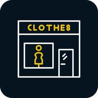 Fashion store Line Yellow White Icon vector