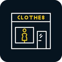 Fashion store Line Yellow White Icon vector