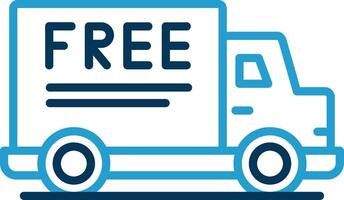 Free Delivery Line Blue Two Color Icon vector