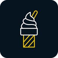 Ice Cream Line Red Circle Icon vector