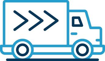 Delivery Truck Line Blue Two Color Icon vector