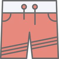 pantalones cortos línea lleno ligero icono vector