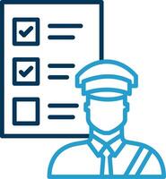 Customs Clearance Line Blue Two Color Icon vector