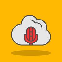 Cloud Filled Shadow Icon vector