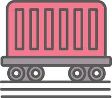 Train Container Line Filled Light Icon vector