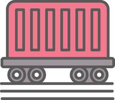 Train Container Line Filled Light Icon vector