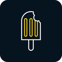 Ice Cream Line Yellow White Icon vector