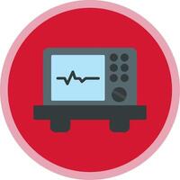 ecg dispositivo plano multi circulo icono vector