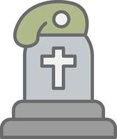 Grave Line Filled Light Icon vector