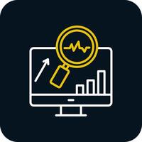 System Monitoring Line Red Circle Icon vector