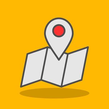 Map Pointer Filled Shadow Icon vector