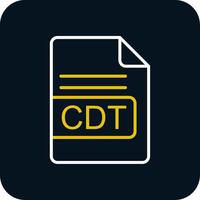 CDT File Format Line Red Circle Icon vector