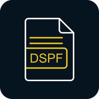 DSPF File Format Line Red Circle Icon vector