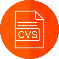 CVS File Format Line Red Circle Icon vector